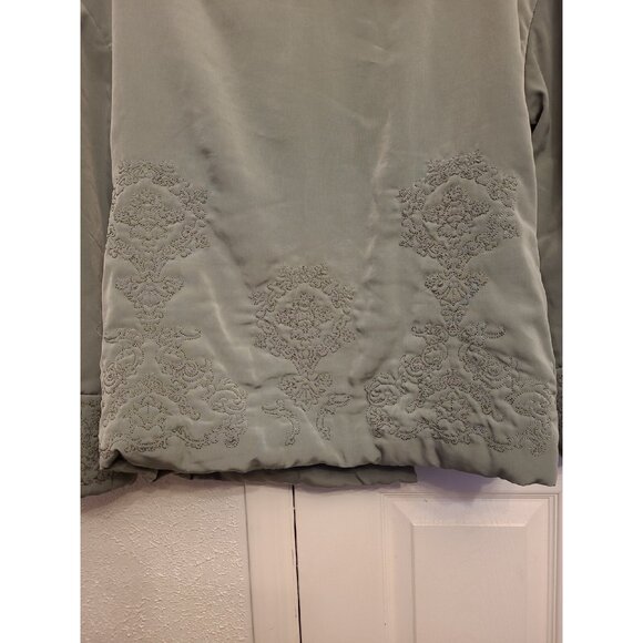J. Jill Sage Green Embroidered Stitched Lined Coat Jacket Sz Small Button Up - Picture 11 of 11
